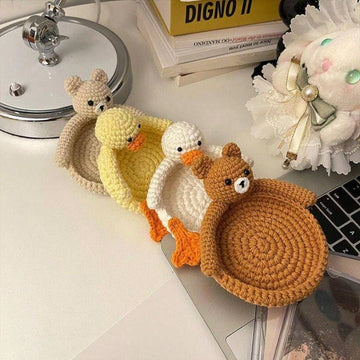 ,Crochet Animal Cup Coaster,Handmade Woven Drink Mat, DIY Desk Decor, Housewarming Cup Gift & ,Graduation Gift