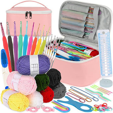 62Pcs Crochet Suit Multi Size Crochet Hook Yarn Set Sweater Knitting Accessories Storage Bag DIY Weaving Tool