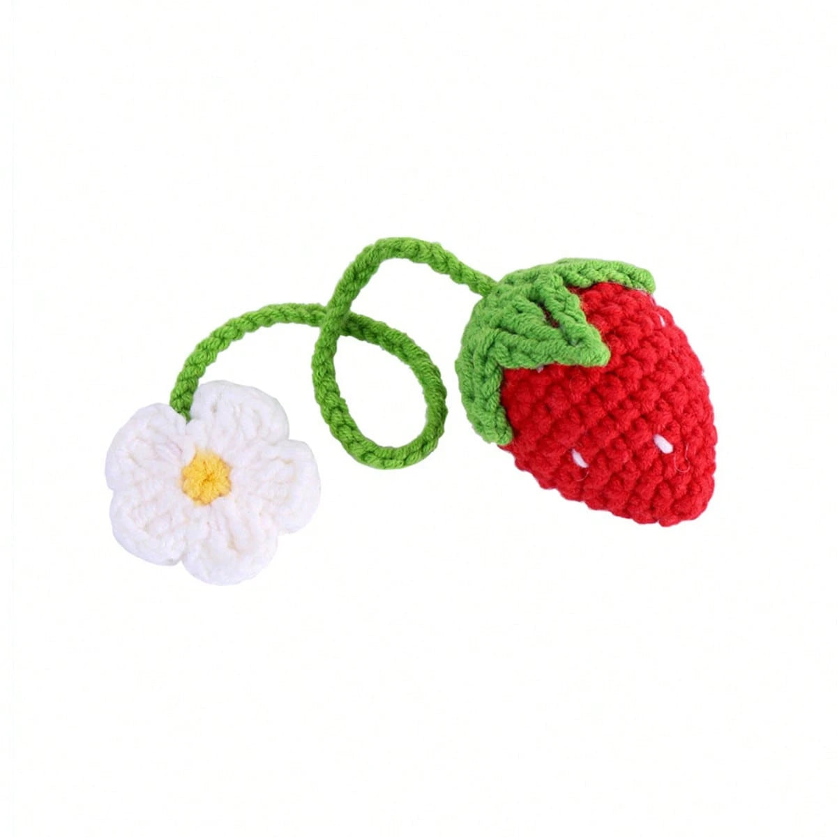 Crochet Strawberry Keychain Pendant, DIY Handmade Product, Decoration For Bag, Car, Birthday Gift For Girls Car Accessories Bag Charm Backpack For School Cute Goth Y2k
