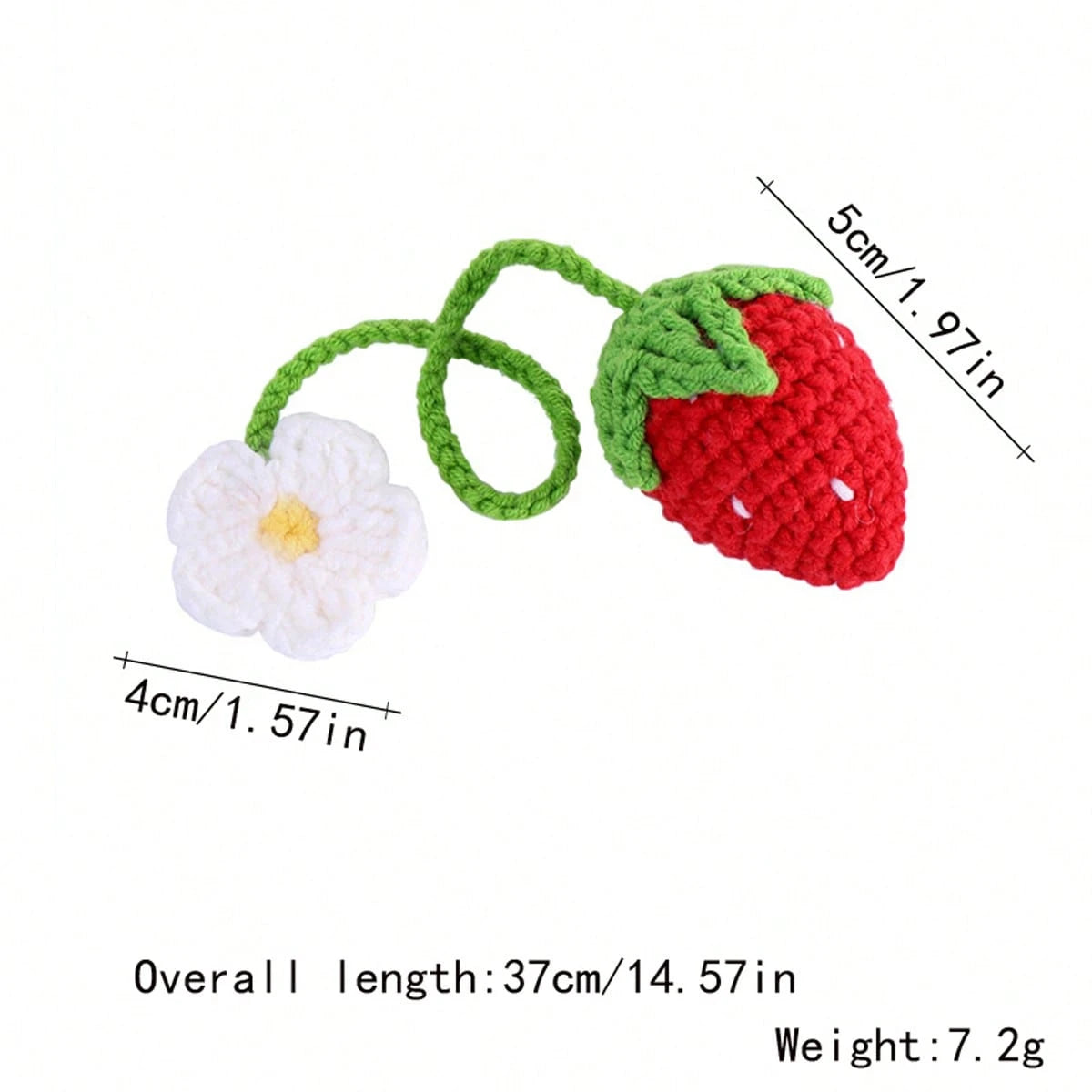 Crochet Strawberry Keychain Pendant, DIY Handmade Product, Decoration For Bag, Car, Birthday Gift For Girls Car Accessories Bag Charm Backpack For School Cute Goth Y2k