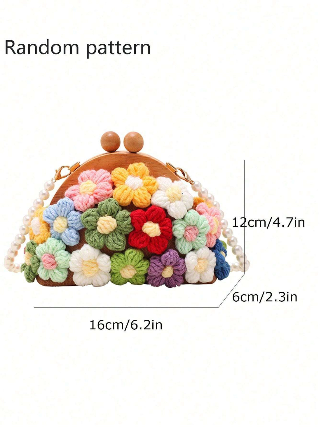 Fairy Bag Summer New Forest Literature And Art Flowers Foreign Small Fragrance Faux Pearl Shoulder Canvas Shell Bag Faux Pearl Chain Small Bag Fashion Clip Shell Bag Small Fresh Shoulder Bag Crossbody Bag, Exquisite Floral Bag For Women