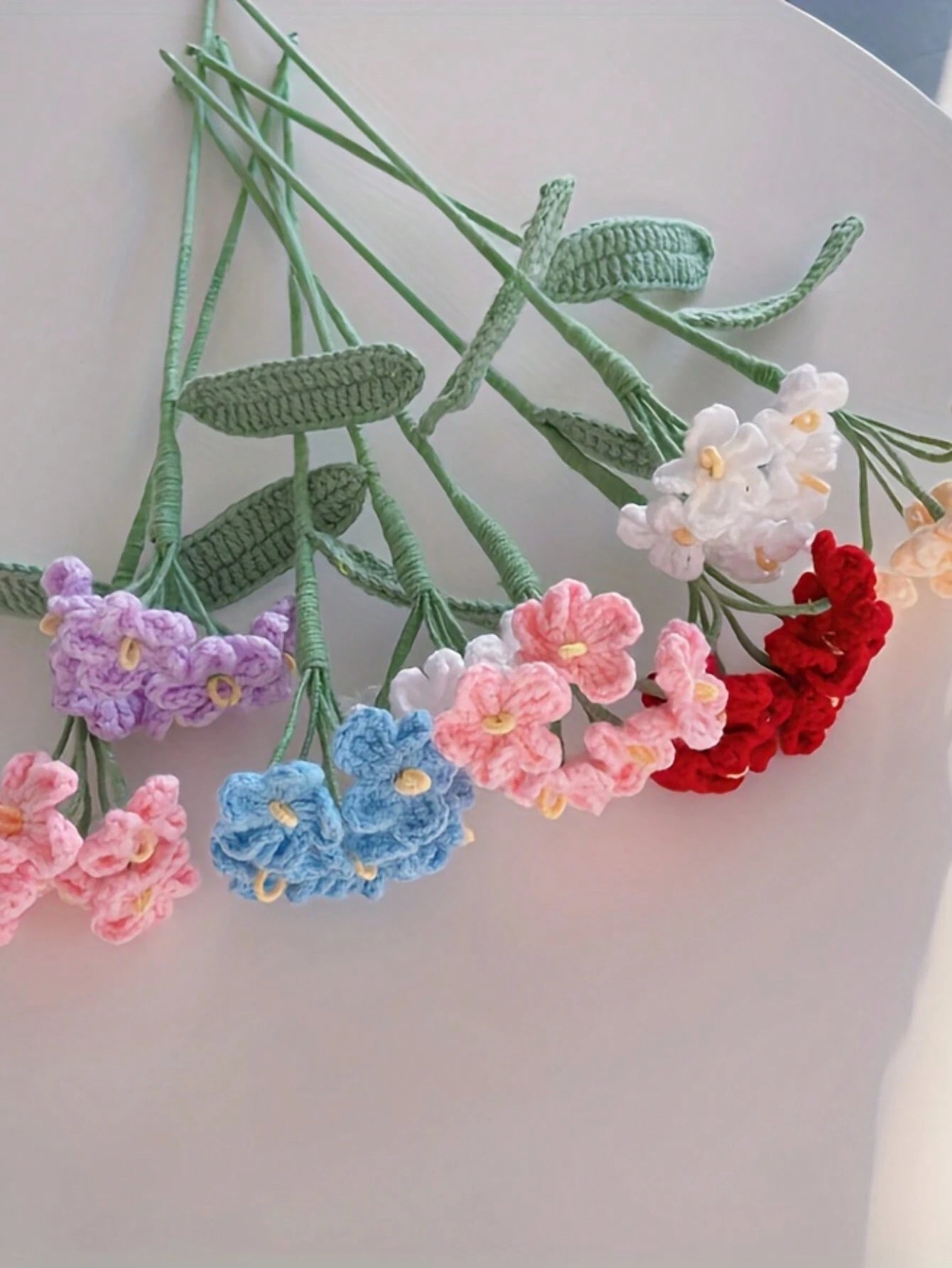 Crochet Love Flower Gift Set - Hand-Woven Wool Art, Timeless Romantic Decor For Mother's Day, Teachers Day, Birthdays, Graduations - Exquisite DIY Artificial Blossoms For Home & Room Accent