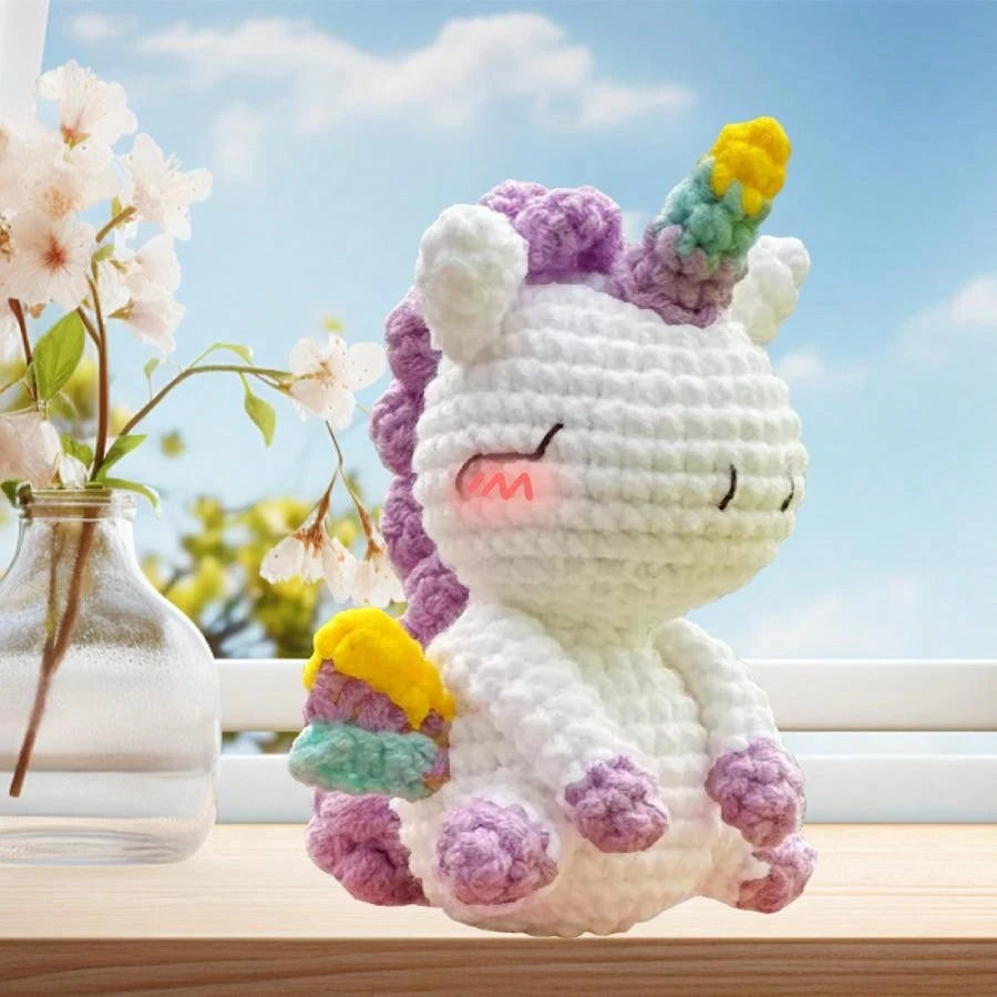 DIY Robot Unicorn Attack Crochet Kit For Beginners, Amigurumi Stuffed Animals - Gift Animal Crochet