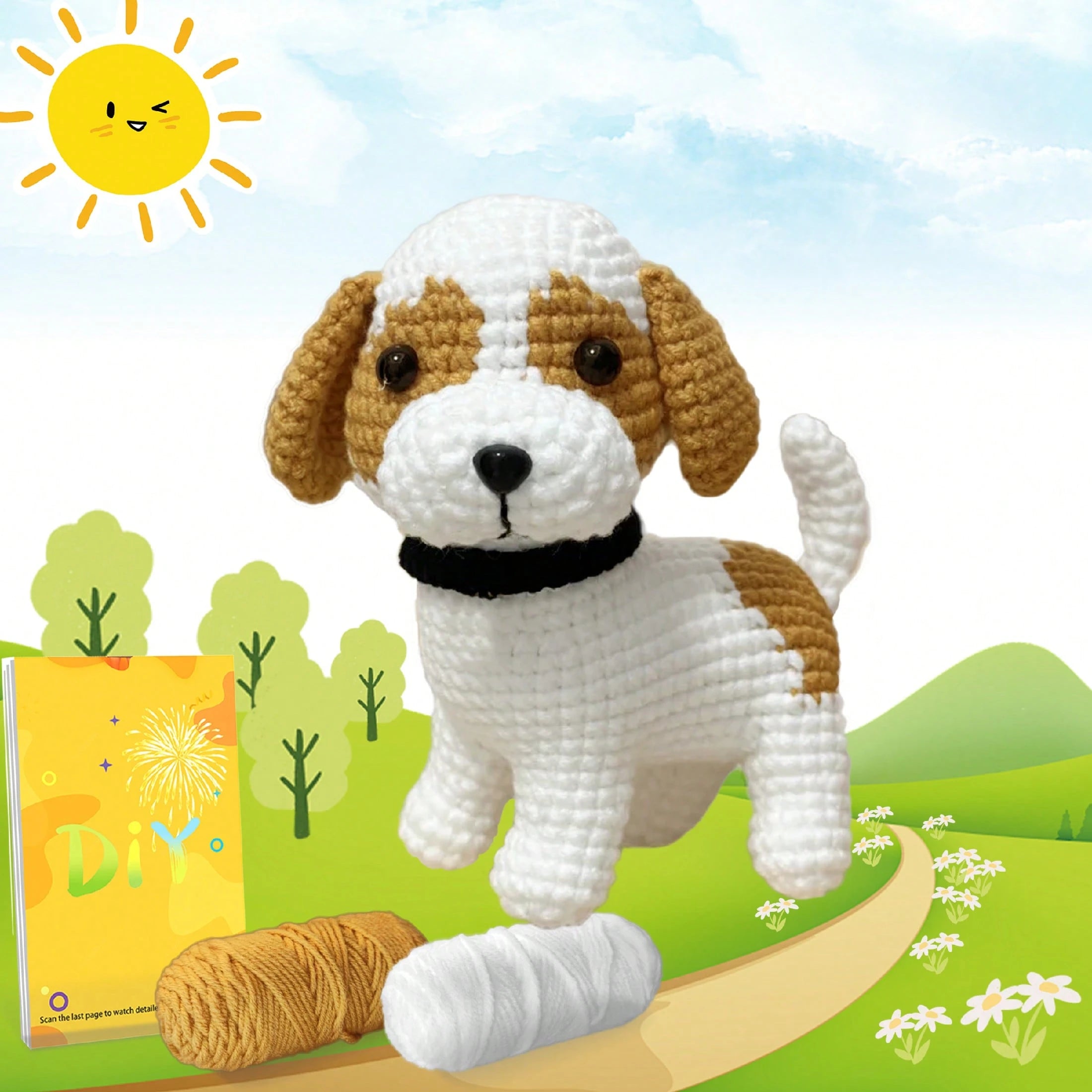 DIY Spotted Dog Crochet Material Kit Suitable For Starters Who Are New To Crochet Crochet Knitting Kit Suitable For Gifts,