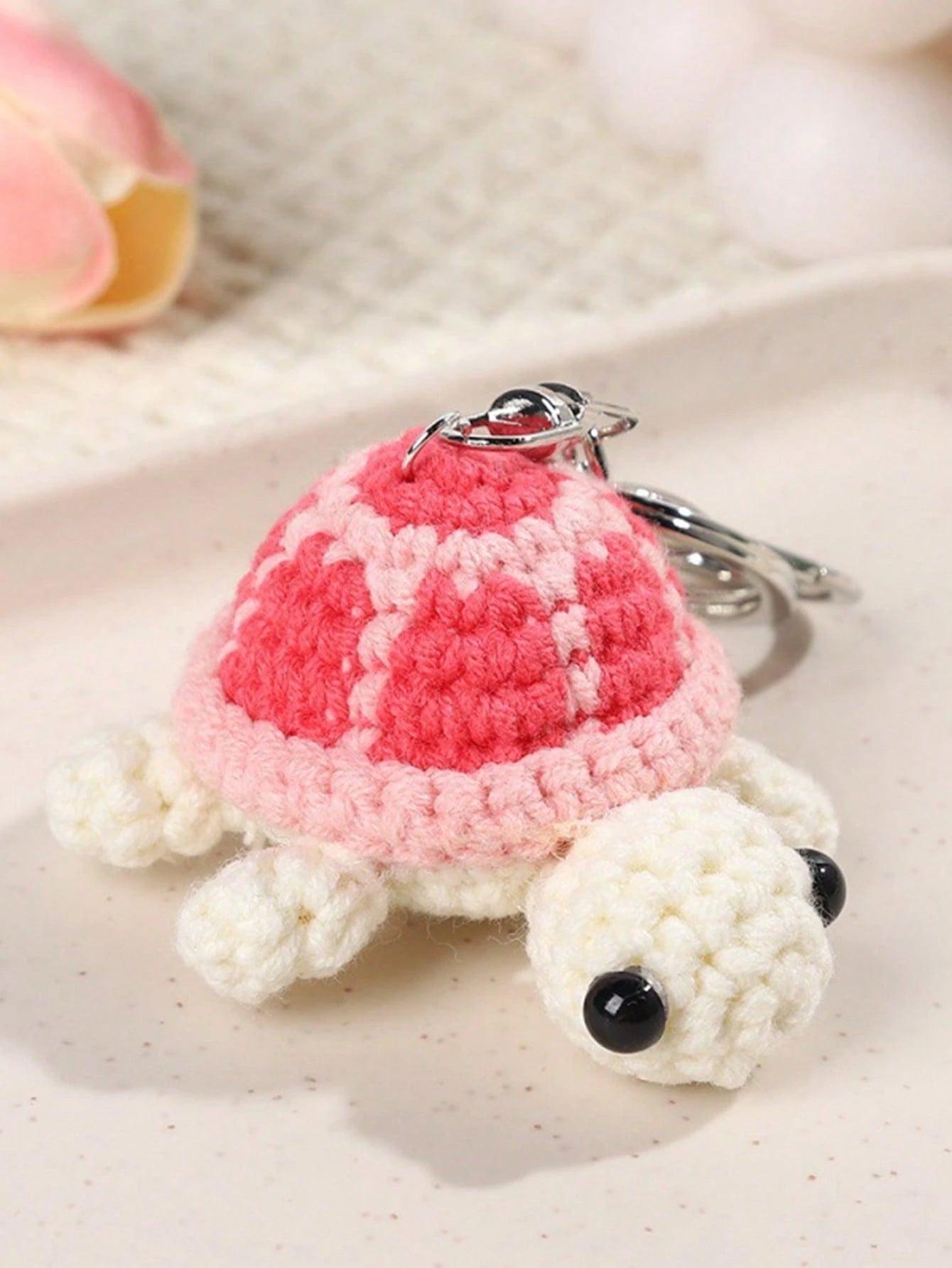 Cute Handmade Crochet Turtle Keychain, Mini Plush Turtle Pendant Ornament, Knitted Keyring Charm For Bag, Car Keys, Gifts For Halloween, Christmas