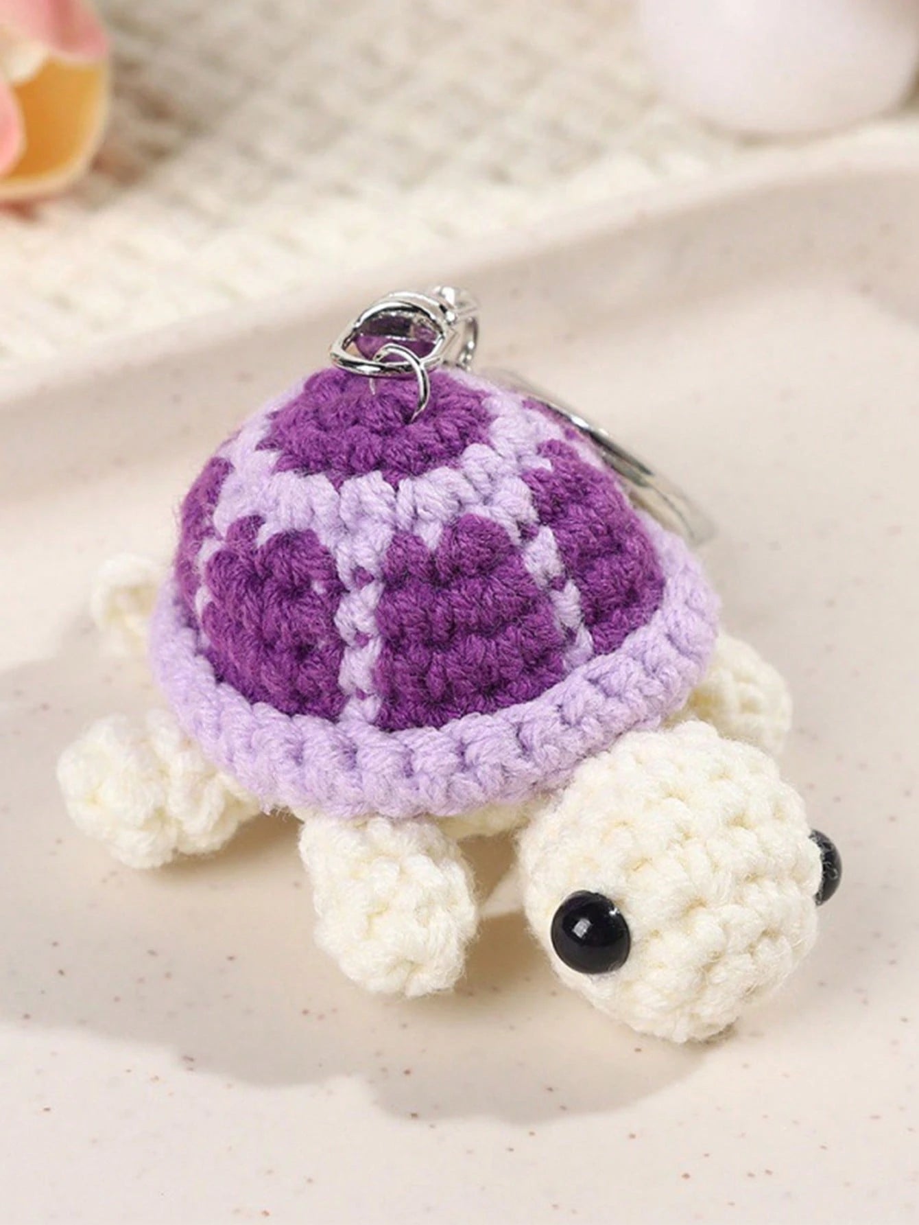 Cute Handmade Crochet Turtle Keychain, Mini Plush Turtle Pendant Ornament, Knitted Keyring Charm For Bag, Car Keys, Gifts For Halloween, Christmas