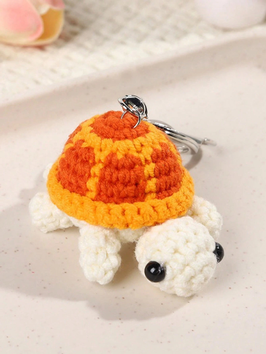 Cute Handmade Crochet Turtle Keychain, Mini Plush Turtle Pendant Ornament, Knitted Keyring Charm For Bag, Car Keys, Gifts For Halloween, Christmas