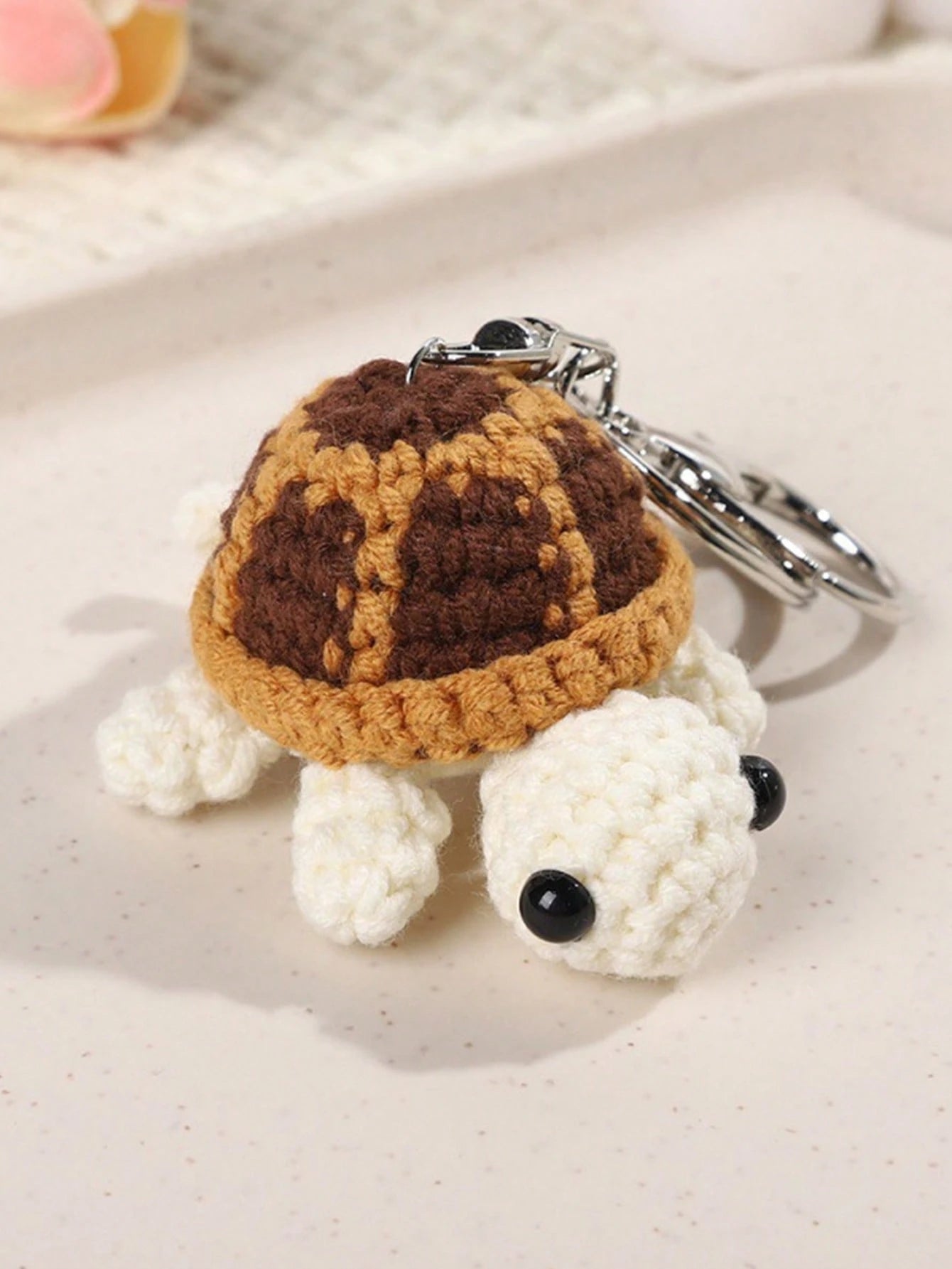 Cute Handmade Crochet Turtle Keychain, Mini Plush Turtle Pendant Ornament, Knitted Keyring Charm For Bag, Car Keys, Gifts For Halloween, Christmas