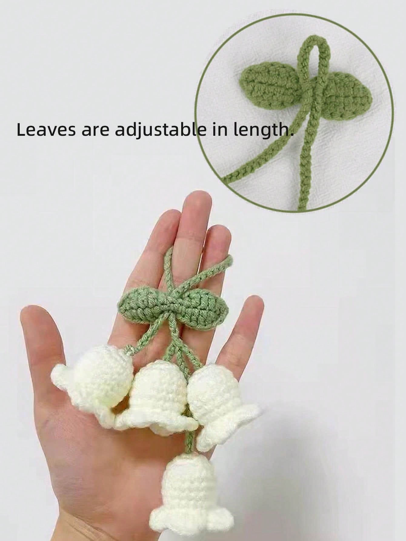 1 Pc Handmade Woven Lily Of The Valley Flower Decoration Windchime, Bag Charm, Key Chain, Car Hanging Ornament Car Accessories School Cute Goth Y2k
