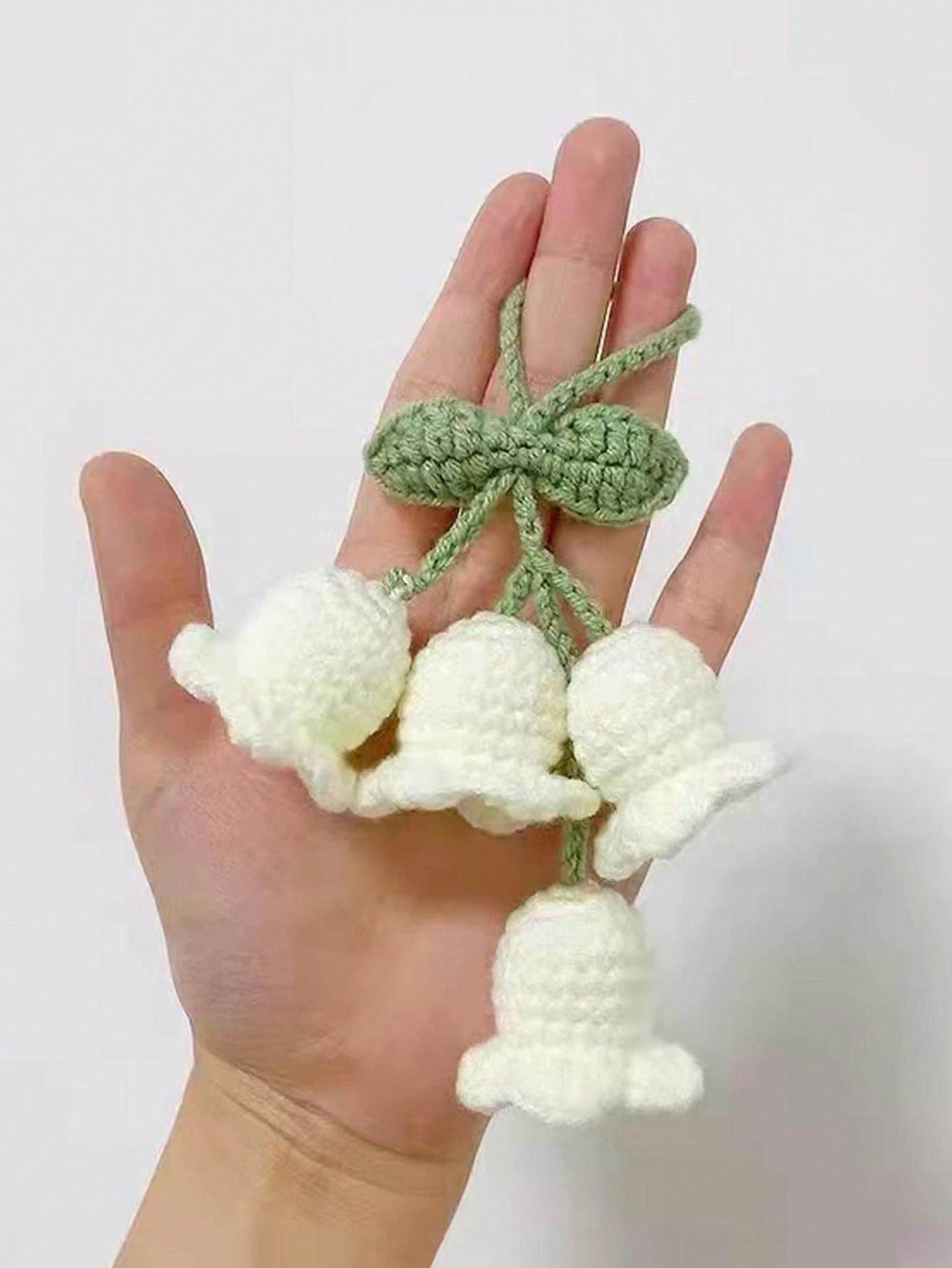 1 Pc Handmade Woven Lily Of The Valley Flower Decoration Windchime, Bag Charm, Key Chain, Car Hanging Ornament Car Accessories School Cute Goth Y2k