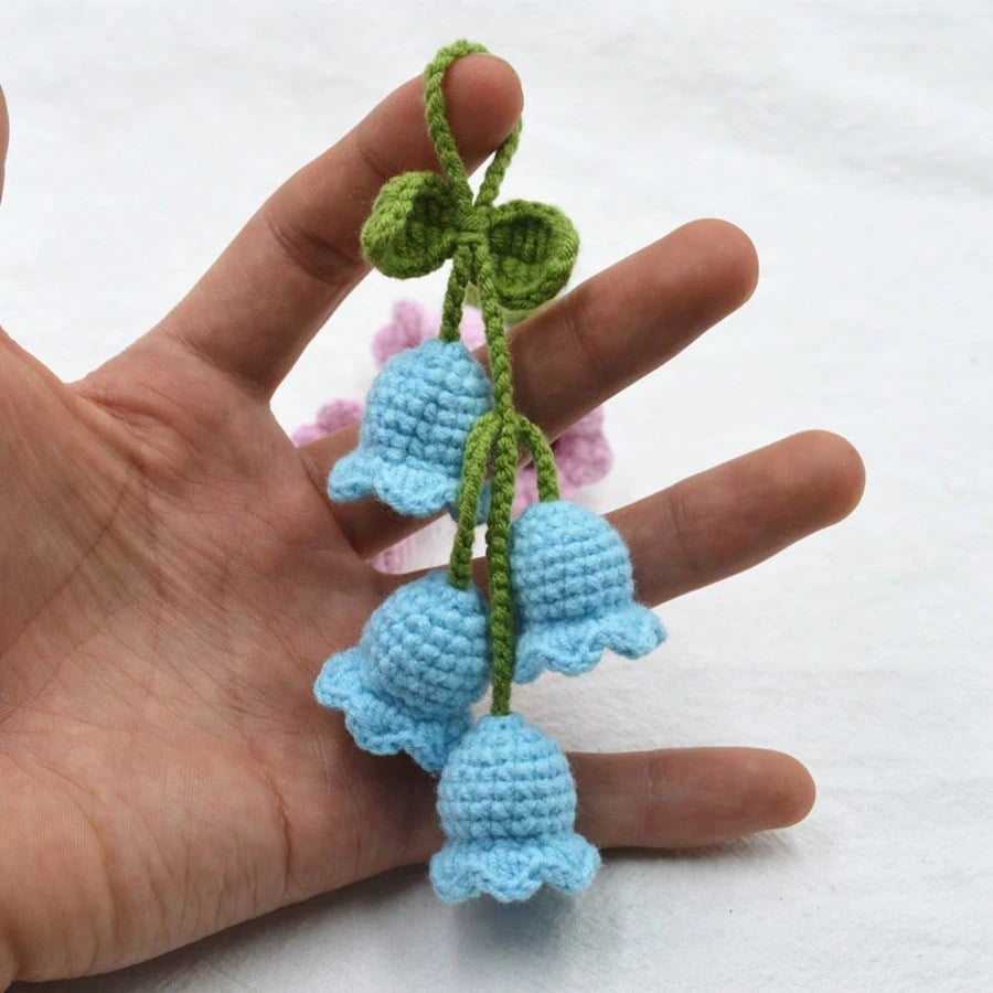 1 Pc Handmade Woven Lily Of The Valley Flower Decoration Windchime, Bag Charm, Key Chain, Car Hanging Ornament Car Accessories School Cute Goth Y2k