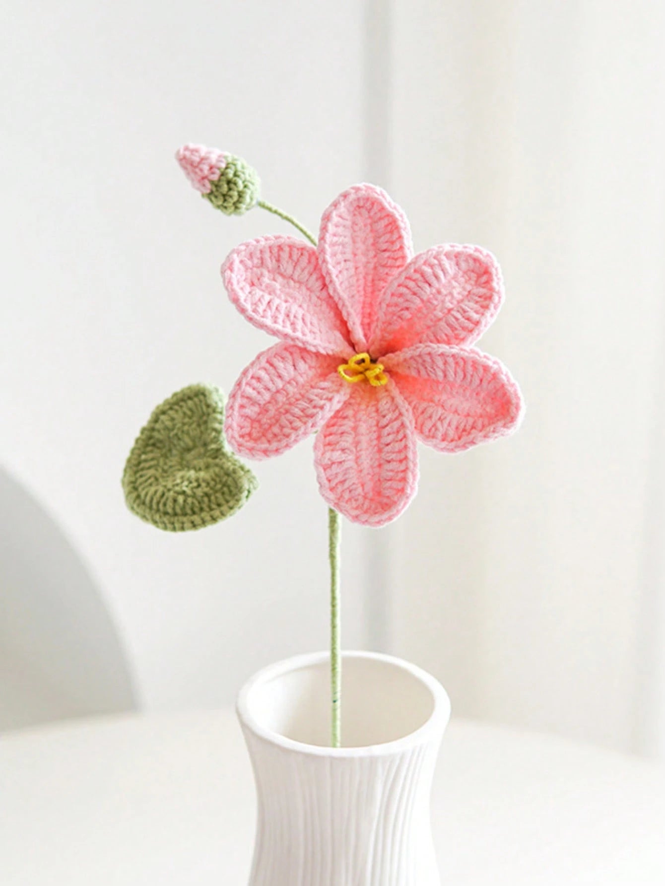 Crochet Flower Bouquet,Handmade Oleander Flower Bouquet For Home Decoration Arrangement Tabletop Gift, Arrangement Valentine's Day Mother's Day Girlfriend Gift, Pink Wedding Bouquet, Handmade Flower Gift For Students Back To School Supplies
