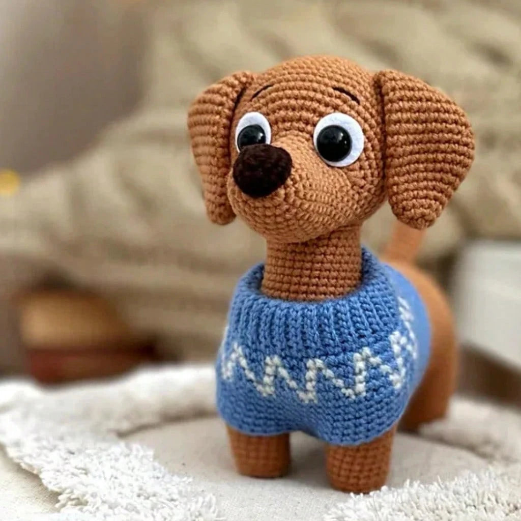 Animal Crochet Kit For Beginners, Beginner Crochet Kit For Adults With Step-By-Step Text Tutorials, Dachshund DIY Crafts For Adults, Birthday Festival Gifts, Cute Funny Modern Home Decorative Ornaments