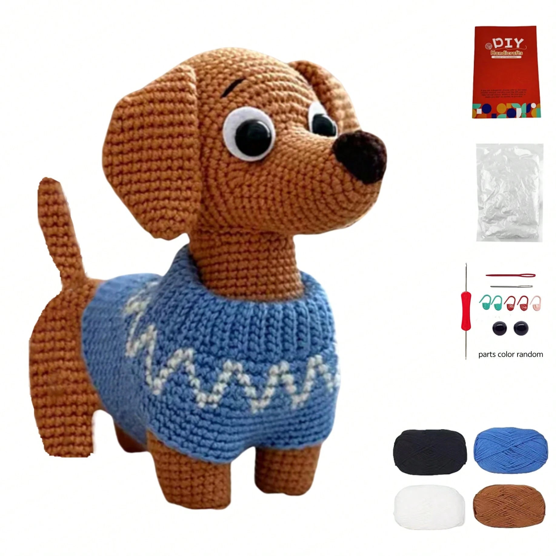 Animal Crochet Kit For Beginners, Beginner Crochet Kit For Adults With Step-By-Step Text Tutorials, Dachshund DIY Crafts For Adults, Birthday Festival Gifts, Cute Funny Modern Home Decorative Ornaments