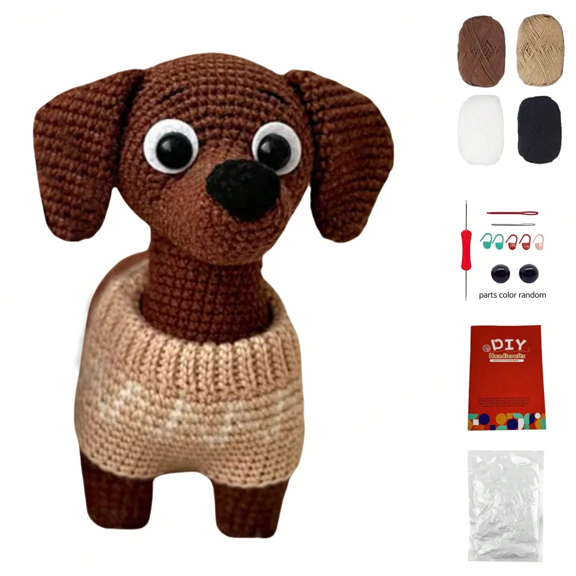 Animal Crochet Kit For Beginners, Beginner Crochet Kit For Adults With Step-By-Step Text Tutorials, Dachshund DIY Crafts For Adults, Birthday Festival Gifts, Cute Funny Modern Home Decorative Ornaments