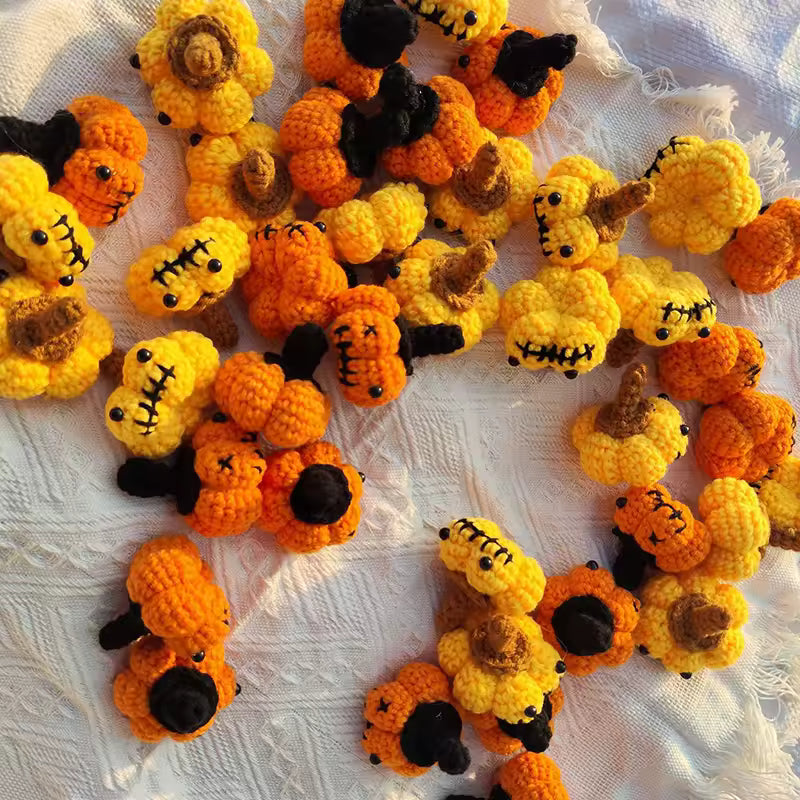 2PCS Crochet Pumpkin Bag – Handmade Halloween Decoration, Party Basket & Monster-Inspired Gift