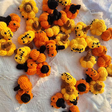 2PCS Crochet Pumpkin Bag – Handmade Halloween Decoration, Party Basket & Monster-Inspired Gift