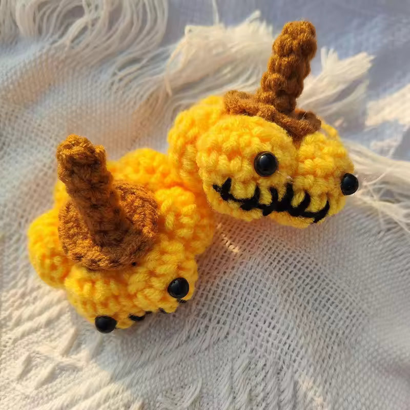 2PCS Crochet Pumpkin Bag – Handmade Halloween Decoration, Party Basket & Monster-Inspired Gift