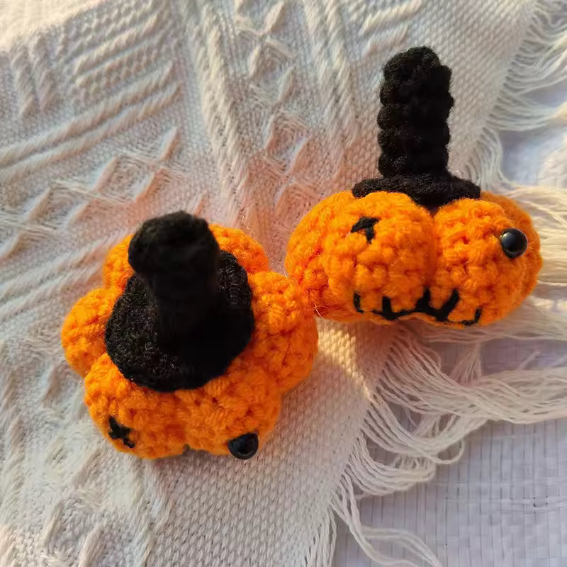 2PCS Crochet Pumpkin Bag – Handmade Halloween Decoration, Party Basket & Monster-Inspired Gift