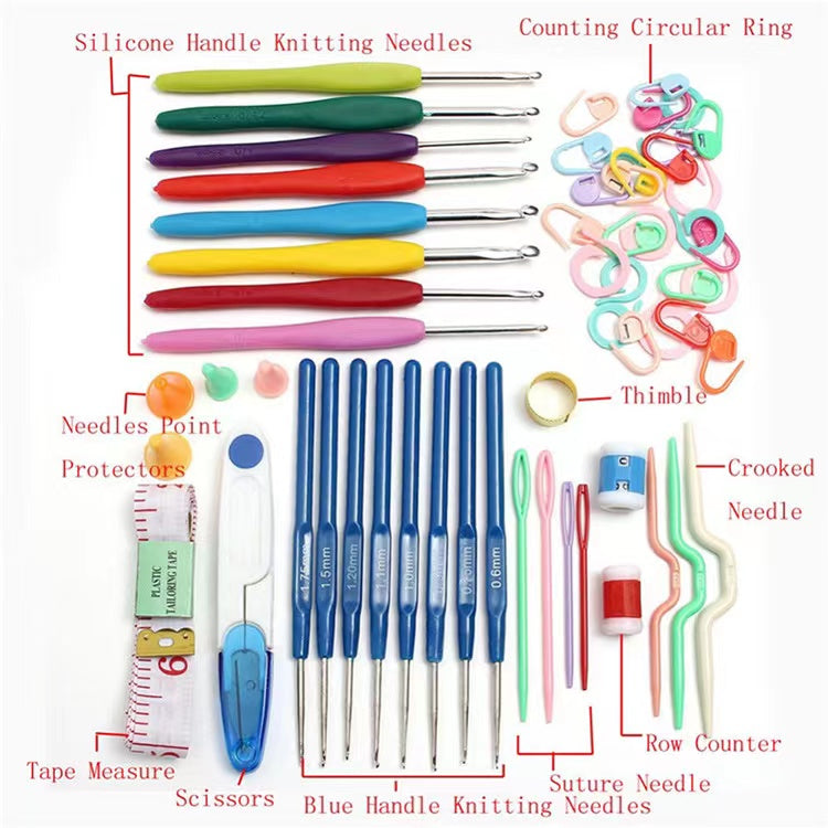 53 Piece Crochet Set Hand Knitting Crochet Tool Crochet Sweater Needle Handmade DIY Compile Bags Knitted Hat