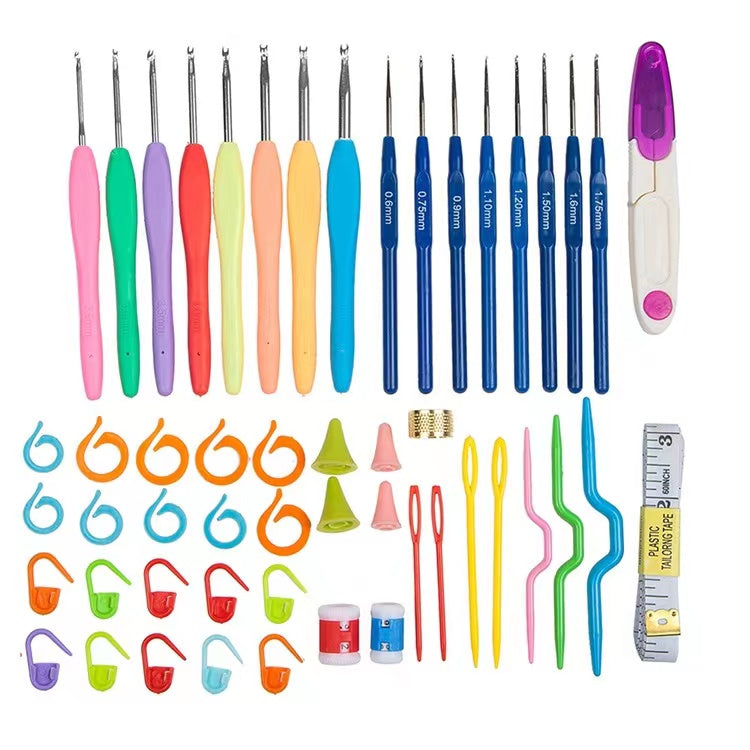 53 Piece Crochet Set Hand Knitting Crochet Tool Crochet Sweater Needle Handmade DIY Compile Bags Knitted Hat