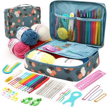 Full Set Crochet Hooks Crochet Kit for Beginners Adults Crochet Kit With Yarn Accessories Bag