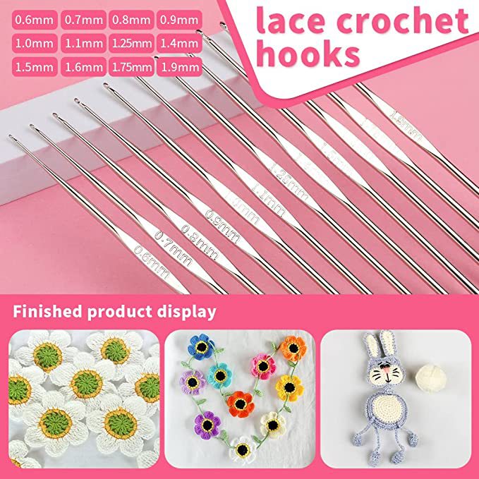 127 Pcs Crochet Kit Hooks Yarn Set Needles Accessories Handmade Products for Knitting Beginners with Canvas Tote Bag