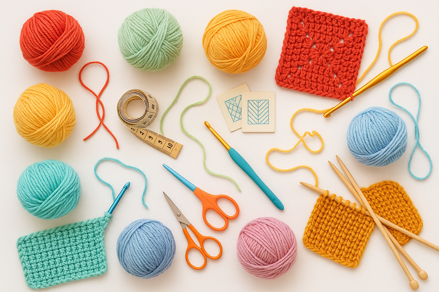 Instagram-style craft supplies flat lay