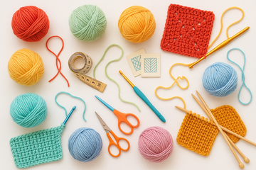 Instagram-style craft supplies flat lay